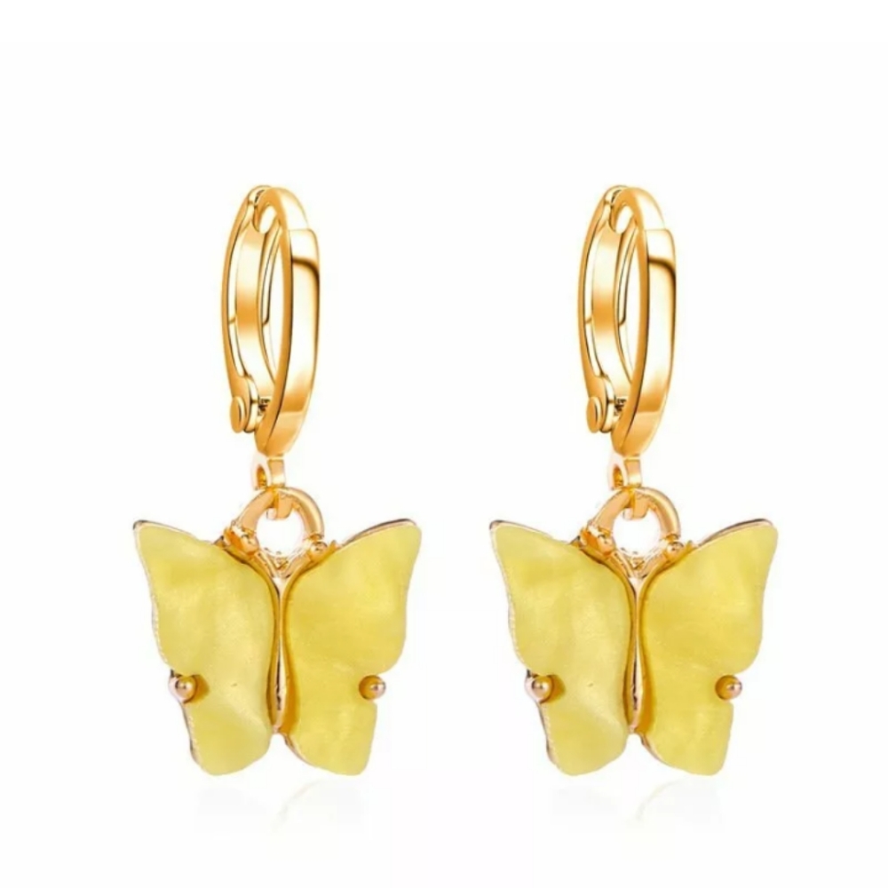 BUTTERFLY New Dainty Drop Pendant Huggie Style Pirced Ear Earrings - Picture 8 of 13